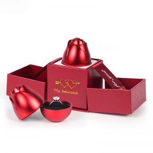 Customized Kraft Paper Cardboard Jewelry Packaging Box With Drawer And Ribbon