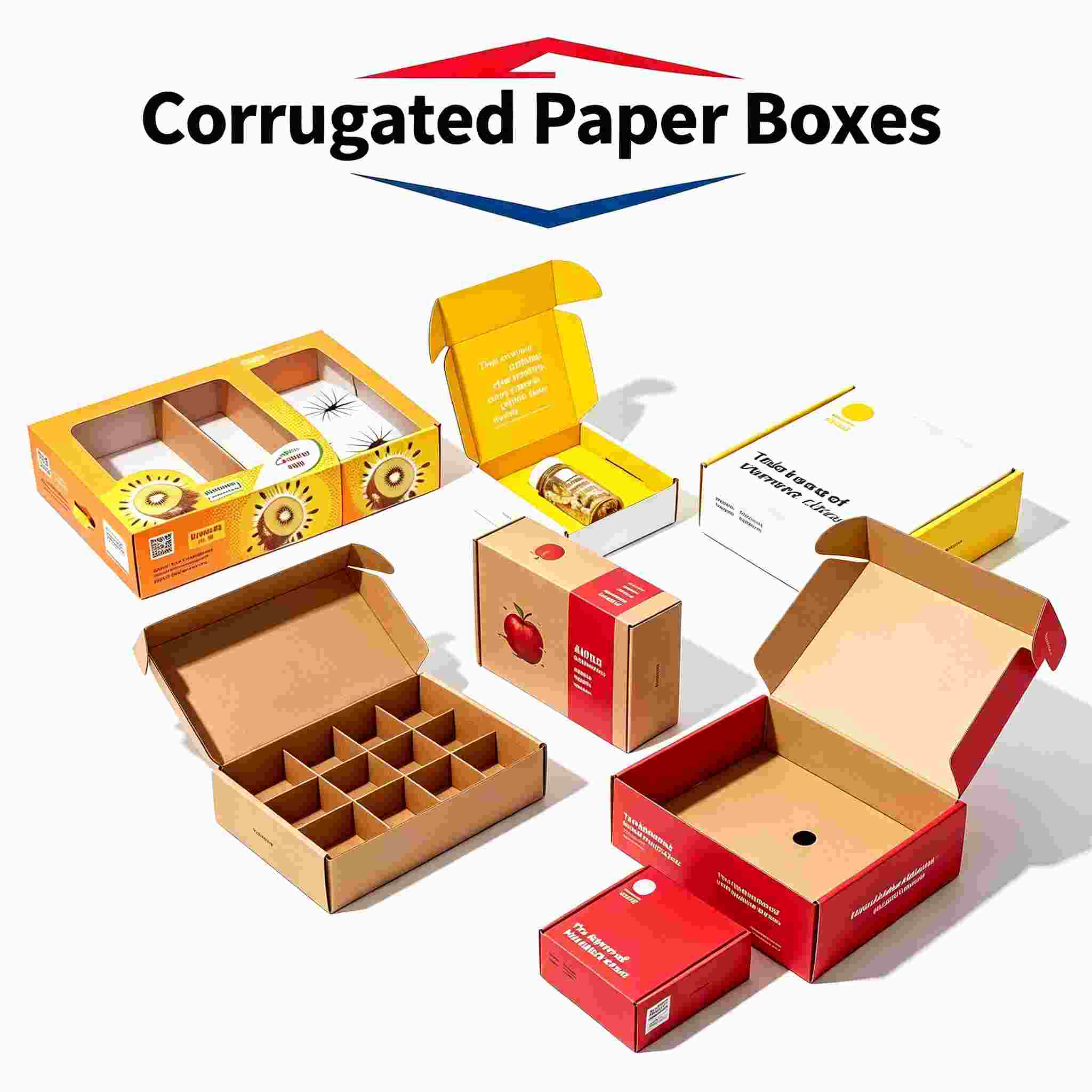Custom Printed Corrugated Paper Boxes, Recyclable Shipping Cartons for Fruit, Logistics & Retail Packaging