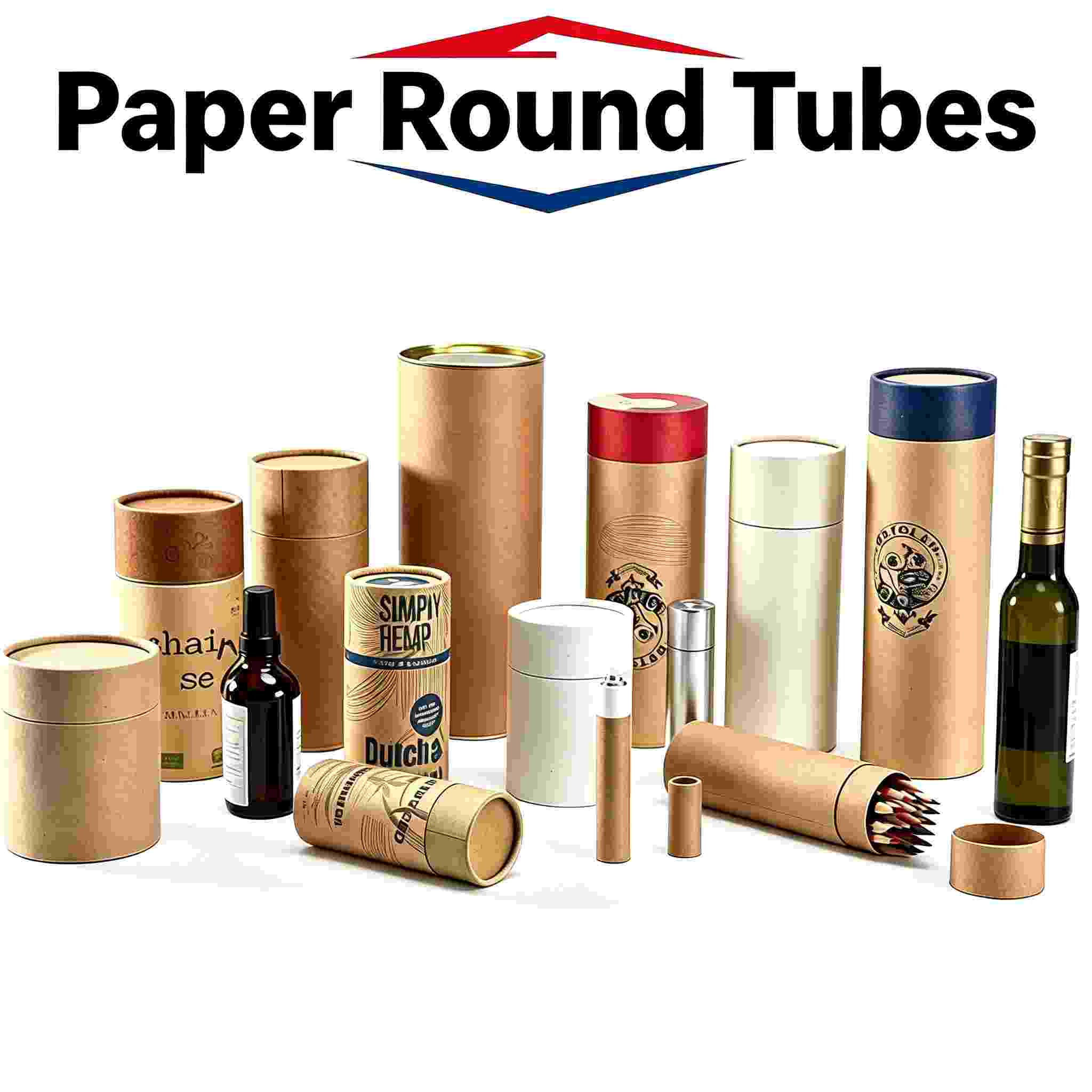 Custom Printed Kraft Paper Round Tubes, Eco-friendly Cylindrical Cardboard Tubes for Food, Cosmetic & Gift Packaging