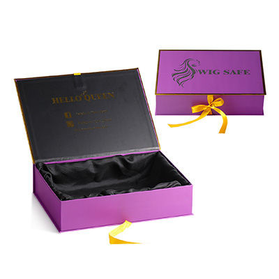 Magnetic Gift Boxes With Cloure Ribbon For human hair wigs