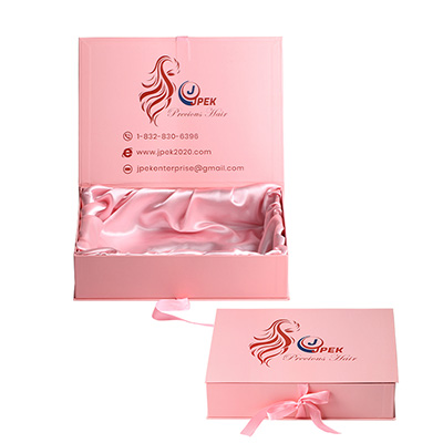 Magnetic Gift Boxes With Cloure Ribbon For human hair wigs