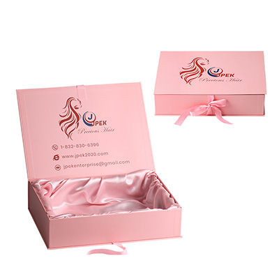 Magnetic Gift Boxes With Cloure Ribbon For human hair wigs