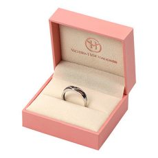 Custom Logo Small Pink Cardboard Square Box With Lid Packaging For Wedding Ring