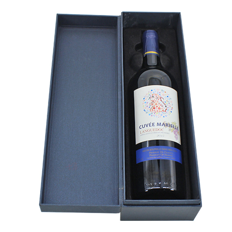 Custom Printed Rigid Cardboard Flip Lid Gift Box With Foam Insert Packaging For Wine