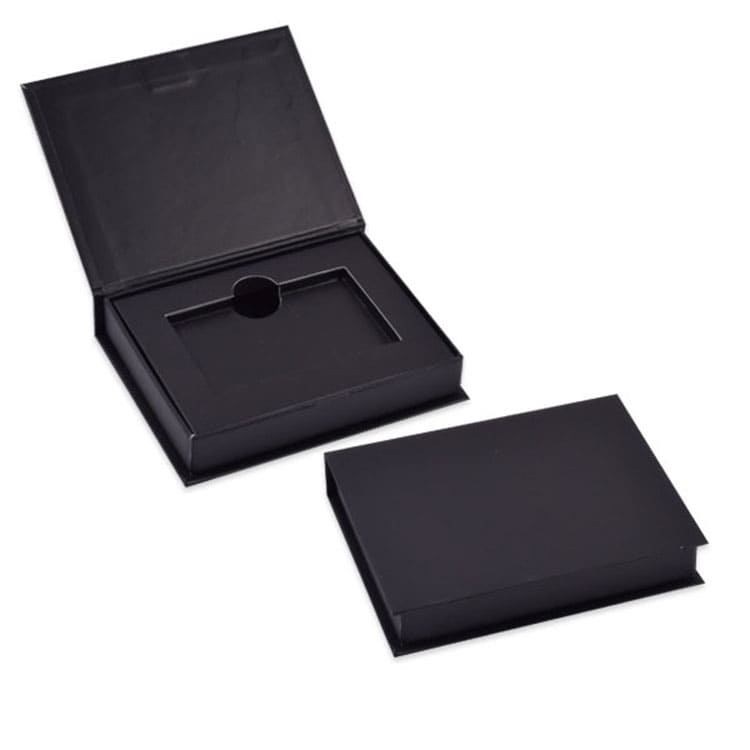 Custom Black Cardboard Set Up Gift Card Boxes