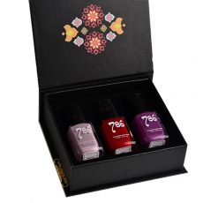 Custom Printed Luxury Nail Polish 3 Bottles Packaging Cardboard Magnetic Gift Box With Flip Lid