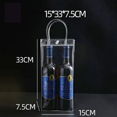 Transparent PET handle bag with custom printing for Wine & Soft Drinks Packaging | Hug Packaging