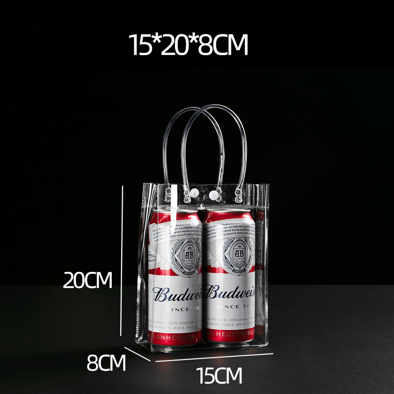 Transparent PET plastic bag with handle and custom brand logo printing | Hug Packaging