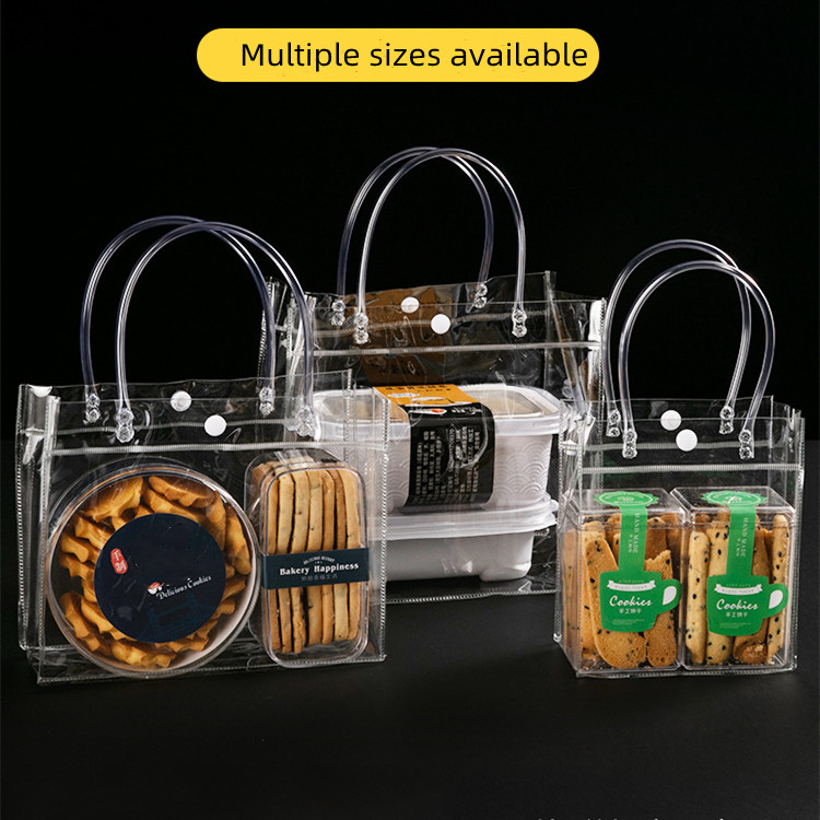 Waterproof transparent PET handle bag with custom printed branding | Hug Packaging