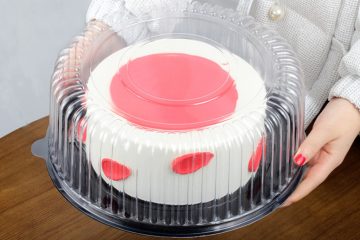 Customized round paper cake box with logo printing for bakery shops